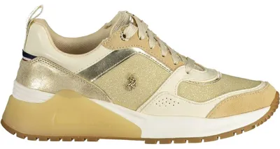 Produktbild von Damen Sportschuh Gold mit Kontrastdetails und Logo - Sportlicher Look