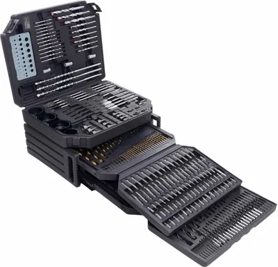 Produktbild von Komplettset Bohrer, Fräser und Bits - 300-teilig, Modell KD998