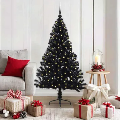 Immagine prodotto di Maison Exclusive - Albero di Natale artificiale preilluminato Nero 150 cm PVC