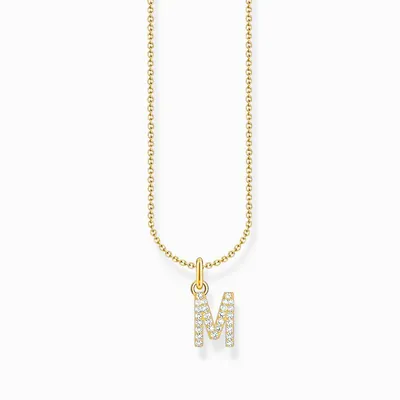 Produktbild von Thomas Sabo KE2252-414-14-L45V Damen-Halskette Buchstabe M Goldfarben