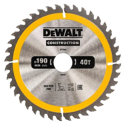Image de Lame de scie circulaire portative DEWALT Carbure Construction