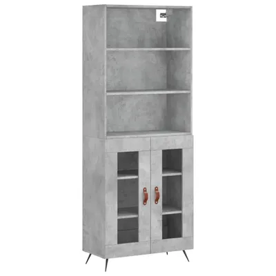 Immagine prodotto di vidaXL Credenza grigio cemento 69,5x34x180 cm materiale a base di legno