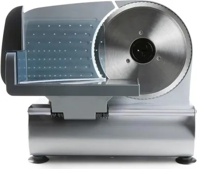 Zdjęcie produktu dla Krajalnica Elektryczna DOMO DO521S, 150W, Ostrze 19 cm, Stal Nierdzewna, Regulacja do 15 mm, Szara