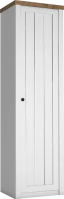 Produktbild von Furniture24 Kleiderschrank Prowansja S1D Schrank Regalschrank 1 türiger mit 4 Einlegeboden Kiefer Weiß/lefkas Eiche