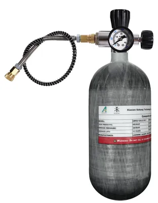 Obrázek produktu pro Láhev z uhlíkových vláken TUXING, objem 2,5 l, provozní tlak 300 BAR, 2,5 l s ventilem