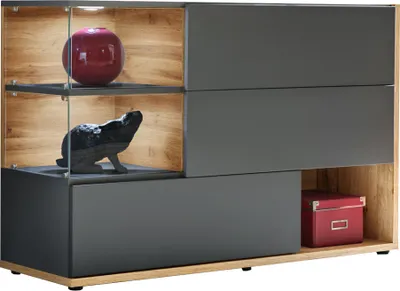 Produktbild von Sideboard 120cm, anthrazit mit Eiche, SAPRI-164