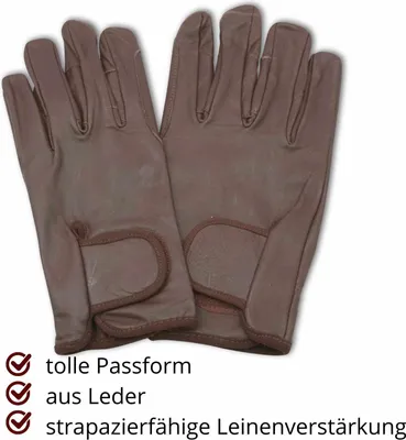 Immagine prodotto di Guanti da guida in pelle AMKA, guanti da cocchiere con rinforzi per le redini, taglia: M