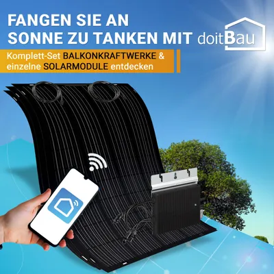 Produktbild von flexibles Solarmodul 200W nur 1m² - rückseitige Solarkabel - Solarpanel Photovoltaik Balkonkraftwerk Wohnmobil Camping flexibel