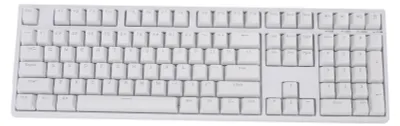 Image de Clavier mécanique de jeu à 3 modes, sans fil et filaire, 108 touches remplaçables à chaud, rétroéclairage LED bleu, Bluetooth et 2,4 GHz, blanc