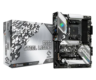 Produktbild von Asrock B550 Steel Legend, AMD, Sockel AM4, AMD Ryzen 3000 Series, Sockel AM4, DDR4-SDRAM, 128 GB