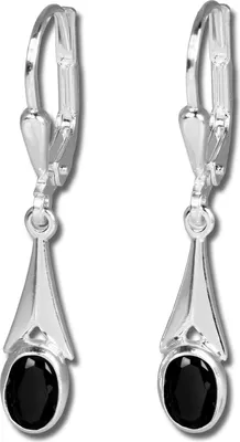 Produktbild von SilberDream Ohrhänger für Damen 925 Silber schwarz Zirkonia Ohrringe SDO514S