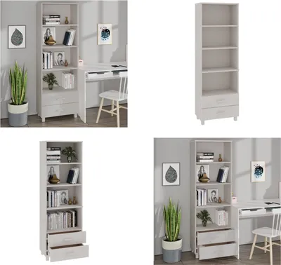 Produktbild von vidaXL Highboard HAMAR Weiß 60x35x180 cm Massivholz Kiefer - Highboard - Highboards - Holz Highboard - Highboard Massivholz