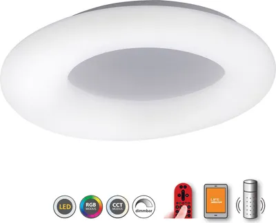 Produktbild von Paul Neuhaus LED Decken LOLAsmart-DONUT Ø60cm 40W 5000lm CCT 2700K-5000K RGB Fernbedienung Google Alexa WiFi