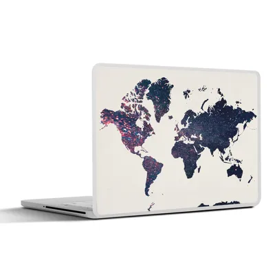 Produktbild von MuchoWow® Laptop Aufkleber Sticker Cover Weltkarte - Galaxie - Weiß 30x22 cm - Laptop-Sticker