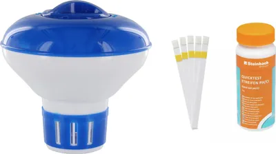 Produktbild von Steinbach | Teststreifen Kit inkl. Dosierschwimmer Mini | 12,5 cm Ø | Poolwasser sauber und kristallklar