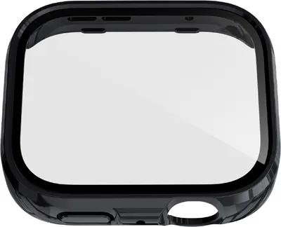 A black protective case for a smartwatch, shown from a top-down perspective.