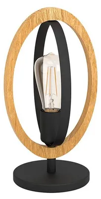 Immagine prodotto di Lampada Da Scrivania Industrial Basildon 1 Luce Metallo Nero E Marrone