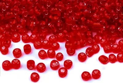 50g Rocailles Glasperlen 8/0 3mm rot