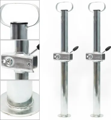 Zdjęcie produktu dla Podpory Wiltec do przyczep 700 mm x ø 49 mm 2 podpory do przyczep z zaciskami Podpory parkingowe