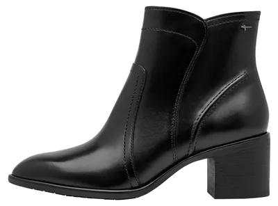 Produktbild von Tamaris Lederstiefel mit Reißverschluss, Blockabsatz und runder Kappe