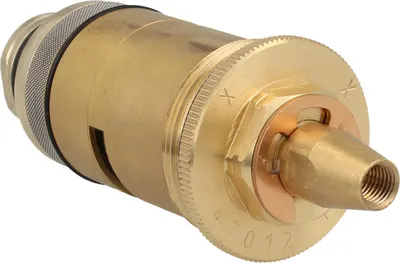 A close-up studio shot of a brass thermoelement.