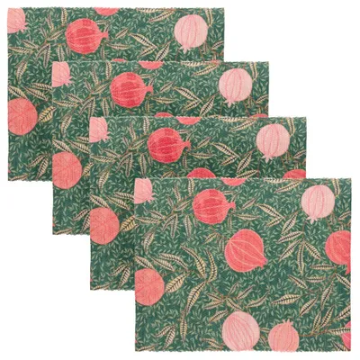 Image de Paoletti - Set de table "Christmas Festive", Grenade Lot de 4 RV3064 (46 cm x 36 cm) (Vert)