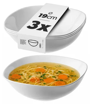Produktbild von KADAX Salatschüsseln 'Bleia", Weiß Salatschale, 19 cm, 3-er Set Schale, Servieren von Gerichten