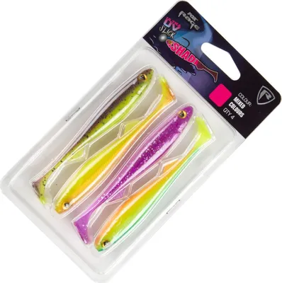 Produktbild von Fox Rage Slick Shad UV Mixed Colour Pack - 4 Gummiköder, Länge:11cm
