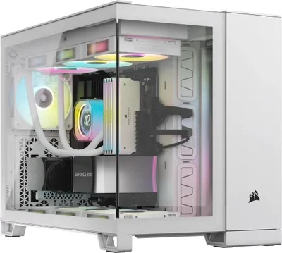 Obrázek produktu pro Corsair 2500X RGB, Micro Tower, PC, Bílá, ATX, Ocel, Plast, Temperované sklo, Hraní