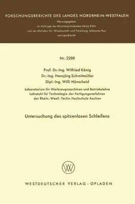 Obrázek produktu pro Untersuchung des spitzenlosen Schleifens