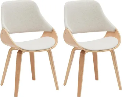 Immagine prodotto di set di 2 sedie da pranzo - Sedie da cucina - Seduta confortevole, design elegante, legno di noce