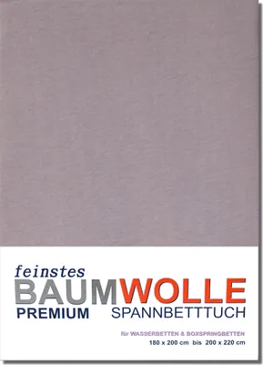 Produktbild von Baumwolle-Jersey-Spannbetttuch 180 bis 220 cm AUBERGINE