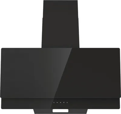 A black range hood against a white background.