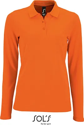 Immagine prodotto di SOLs 02083 | Polo donna manica lunga in piqué perfetta - Colore: Arancione - Taglia: S