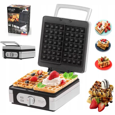Obrázek produktu pro Výkonný Vaflovač Pro 2 Velké Křupavé Vafle S Regulací Teploty 2000 W