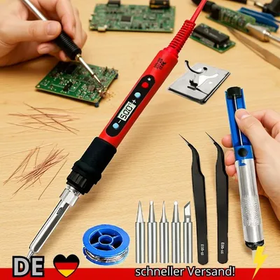 Produktbild von 80W Lötkolben Kit Einstellbare Temperatur LCD Lötschweißwerkzeuge