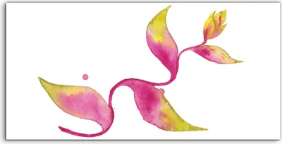 Produktbild von Coloray - Glasbild - 100x50 cm - Wandbild - Glasbilder - Pflanzen Blühende Rose Aquarell Blumen
