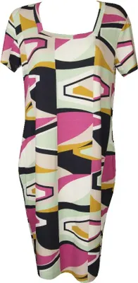 Immagine prodotto di Abito donna manica corta scollo quadrato  viscosa vestito tempo libero mare spiaggia beachwear RAGNO articolo D958DI, I 46  -  F 44  -  D 42  -  UK 16  -  USA M, Viscosa 96%,Spandex 4%
