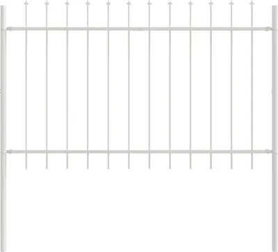 Produktbild von vidaXL Gartenzaun 7 pcs Weiß 11,9 x 1,2 m Pulverbeschichteter Stahl
