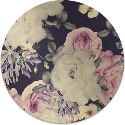 Produktbild von Rundmatte - Stuhlunterlage Bürostuhlunterlage - Rund Ø 100 cm - Bodenmatte - Fußmatte - Barockblumen