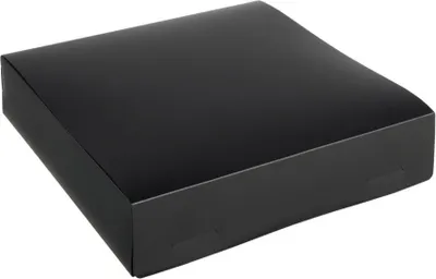 Produktbild von Kunststoff Geschenkbox, Frosty Geschenkbox aus Polypropylen-Kunststoff, Format 22x22x5cm SCHWARZ, 10 St.