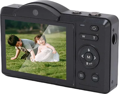 Obrázek produktu pro digitální fotoaparát 4K, 75 MP, WLAN, vlog s 16x zoomem, integrovaný blesk, duální objektiv, automatické ostření selfie pro fotografování na cestách, černý, 64 GB