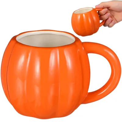 Produktbild von Kaffeetasse Kürbis Keramik 500ml Orange Herbstlich