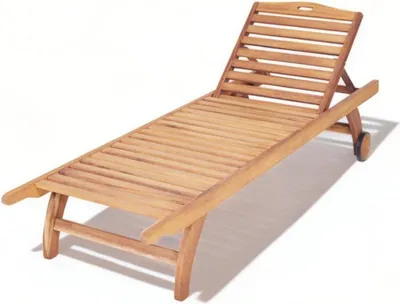 Produktbild von Outdoor Liegestuhl Relax Liege Sonnenbank Holzliege Terrassenmöbel Balkon