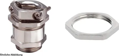 Produktbild von WISKA DIN-Verschraubung mit externer Zugentlastung und Gegenmutter PG16x1,41 Messing (CuZn) vernickelt Gewindelänge