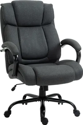 Produktbild von Bürostuhl, Ergonomischer Schreibtischstuhl, Drehstuhl mit gepolsterter Armlehne, bis 220 kg belastbar, Grau