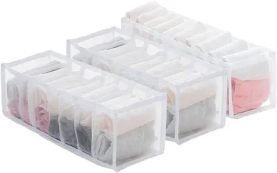 Produktbild von Azomor® Set von drei faltbaren Schubladen-Organizern für Kleidung und Accessoires