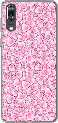 Produktbild von MuchoWow® Handyhülle Schutzhülle Hülle für Telefoonhoesje Huawei P20 Mädchen - Herzen - Rosa - Muster - Mädchen - Kind - Kinder Silikon Softcase Handy Hülle - Hardcover