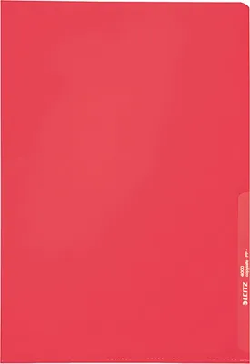 Produktbild von LEITZ Sichthülle Standard A4 PP genarbt rot 0,13 mm 100 Hüllen
