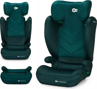 Zdjęcie produktu dla Fotelik samochodowy KINDERKRAFT I-SPARK 100–150 cm, zielony, ISOFIX IMPROVED